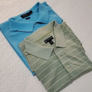 POLO SHIRTS BUNDLE 2, Sz XL, BLUE and GREEN, COTTON/POLYESTER